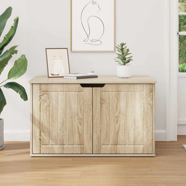 vidaXL Maison pour chat Sonoma 85 x 55 x 50,5 cm Bois d'ing&eacute;nierie