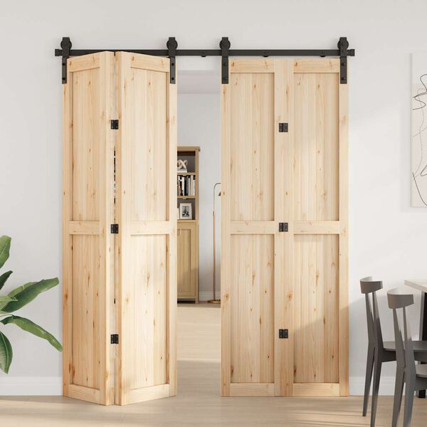 vidaXL Kit de quincaillerie de porte coulissante 183 cm Acier Noir