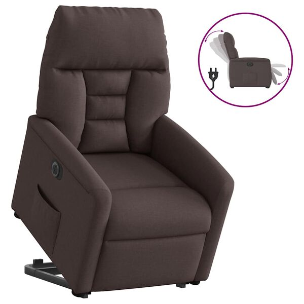 vidaXL Fauteuil inclinable électrique marron foncé tissu