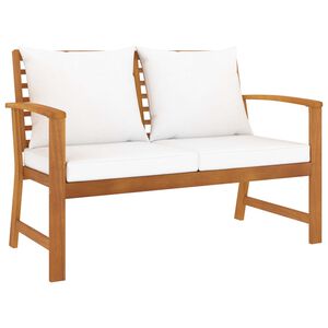 vidaXL Banc de jardin 120 cm avec coussin cr&egrave;me bois d'acacia massif