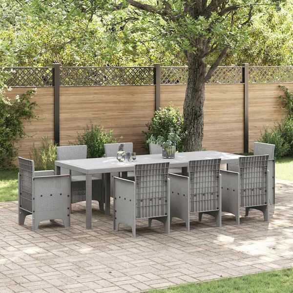 vidaXL Table de jardin pour repas Gris clair 250 x 100 x 73 cm