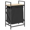 vidaXL Panier &agrave; linge 1 compartiment avec &eacute;tag&egrave;re en ch&ecirc;ne Sonoma