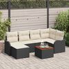 vidaXL Ensemble de canap&eacute; de jardin 7 pcs Noir et blanc