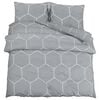 vidaXL Ensemble de housse de couette Gris 240x220 cm Coton