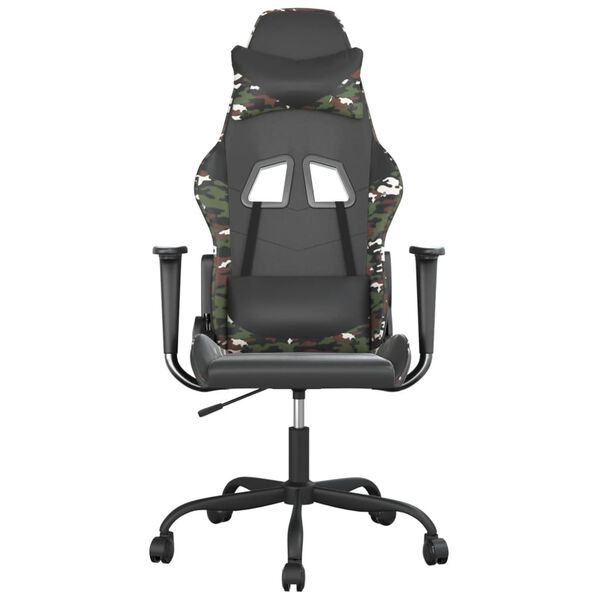vidaXL Chaise de jeu de massage Noir et camouflage Similicuir