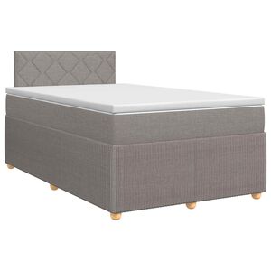 vidaXL Lit boxspring avec matelas Taupe 120 x 200 cm Tissu