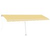 vidaXL Auvent manuel r&eacute;tractable avec LED 600x350 cm Jaune et blanc