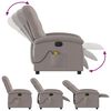 vidaXL Fauteuil de massage inclinable &eacute;lectrique Taupe Tissu