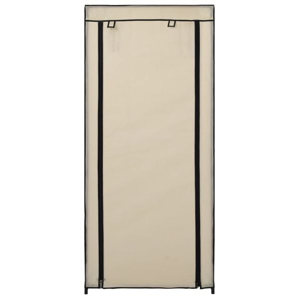 vidaXL Armoire &agrave; chaussures avec housse Cr&egrave;me 58x28x106 cm Tissu