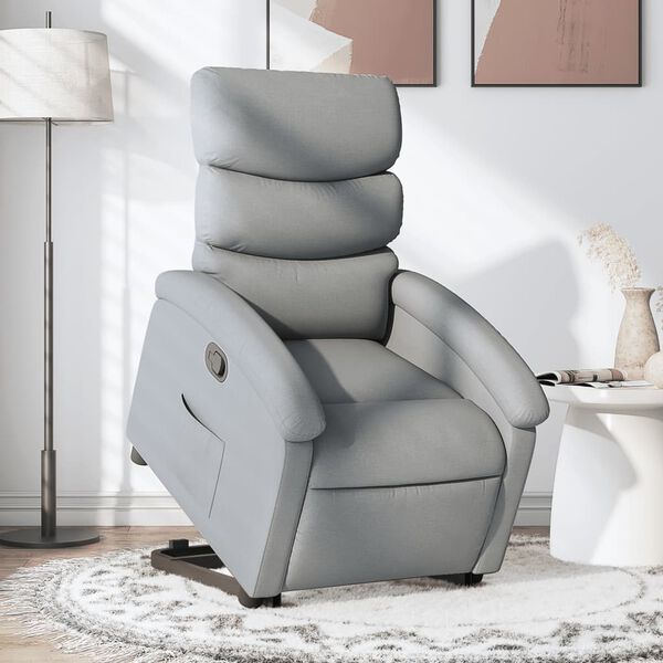 vidaXL Fauteuil inclinable Gris clair Tissu