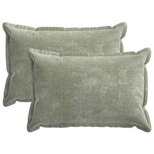 vidaXL Housse de coussin 2 pcs HOUTEN Vert 50 x 75 cm Tissu Chenille