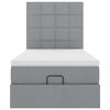 vidaXL Cadre de lit ottoman et matelas gris clair 90x190 cm tissu