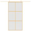 vidaXL Porte coulissante dor&eacute; 102,5x205 cm verre ESG d&eacute;poli aluminium