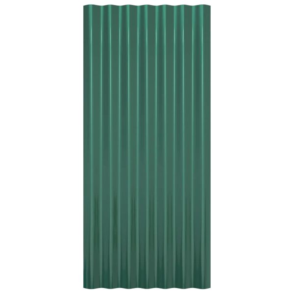 vidaXL Panneaux de toiture 36 pcs Acier galvanis&eacute; Vert 80x36 cm