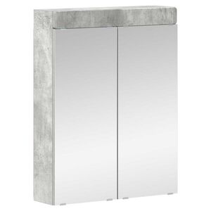 vidaXL Amoire de salle de bain avec miroir avec porte TULUM Gris b&eacute;ton