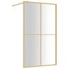 vidaXL Paroi de douche avec verre ESG transparent dor&eacute; 118x195 cm