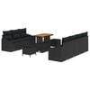 vidaXL Ensemble de canap&eacute; de jardin avec coussin 10 pcs Noir