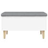 vidaXL Banc de rangement blanc 82x42x46 cm bois d'ing&eacute;nierie