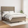 vidaXL Sommier &agrave; lattes de lit avec matelas Taupe 140x190 cm Tissu