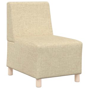 vidaXL Canap&eacute; modulaire sans accoudoirs Cr&egrave;me 55 cm Tissu