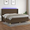 vidaXL Sommier &agrave; lattes de lit matelas et LED Marron fonc&eacute; 200x200 cm