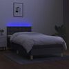 vidaXL Sommier &agrave; lattes de lit avec matelas et LED Gris fonc&eacute; 90x190cm