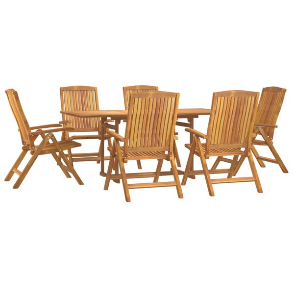 vidaXL Ensemble &agrave; manger de jardin 7 pcs Bois de teck solide