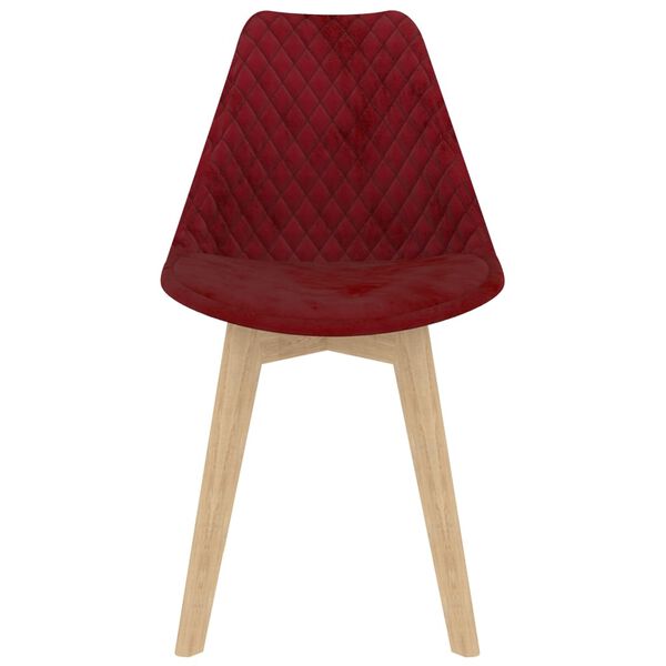 vidaXL Chaises à manger lot de 4 rouge bordeaux velours