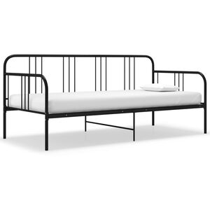 vidaXL Cadre de canap&eacute;-lit sans matelas noir m&eacute;tal 90x200 cm