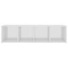 vidaXL Meubles TV 2 pcs Blanc brillant 142,5x35x36,5cm Bois ingénierie