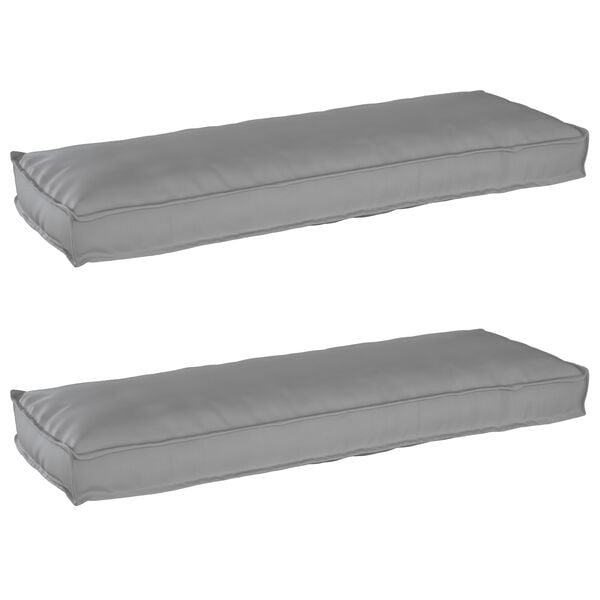 vidaXL Set de coussins de palette 2 pcs Gris 120 x 40 x 8 cm