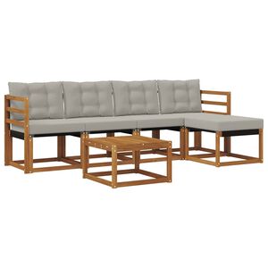 vidaXL Ensemble de canap&eacute;s d'ext&eacute;rieur 6 pcs Gris Naturel et Clair