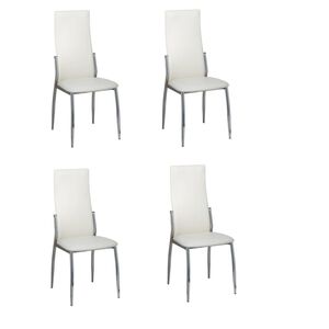 vidaXL Chaises &agrave; manger lot de 4 blanc similicuir