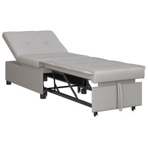 vidaXL Canap&eacute;-lit escamotable Gris 194 x 50 x 82 cm tissu