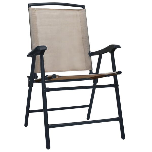vidaXL Chaises de jardin pliables lot de 2 Textil&egrave;ne Taupe