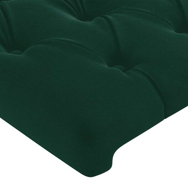 vidaXL T&ecirc;te de lit Vert fonc&eacute; 100x7x118/128 cm Velours