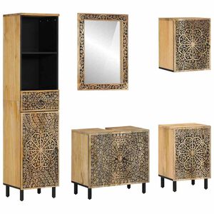 vidaXL Ensemble de meubles de salle de bain 5 pcs bois manguier massif
