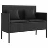 vidaXL Banc de jardin avec coussins noir r&eacute;sine tress&eacute;e