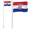 vidaXL Drapeau de la Croatie et m&acirc;t 6,08 m Aluminium