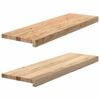 vidaXL Marches d'escalier 2 pcs non trait&eacute; bois de ch&ecirc;ne massif
