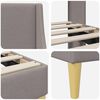 vidaXL Cadre de lit avec t&ecirc;te de lit Taupe 90 x 190 cm tissu