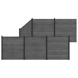 vidaXL Ensemble de Cl&ocirc;ture 6 pc 965 x 186 cm WPC et Aluminium Gris