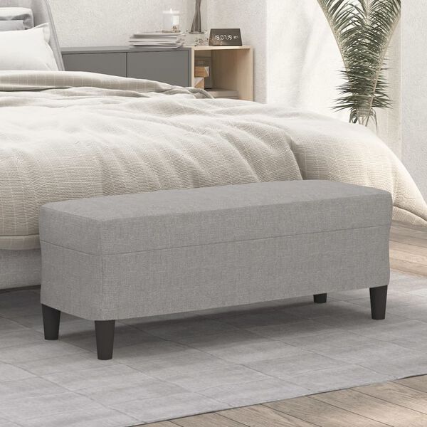 vidaXL Banc Gris clair 100x35x41 cm Tissu