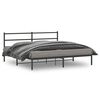 vidaXL Cadre de lit m&eacute;tal sans matelas avec t&ecirc;te de lit noir 200x200cm