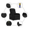 vidaXL Fauteuil de massage inclinable Noir Tissu