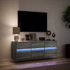 vidaXL Meuble TV mural avec lumières LED sonoma gris 130x31x45 cm