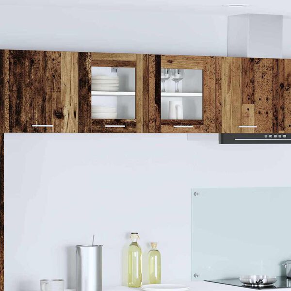 vidaXL Armoire suspendue avec porte 2 pcs Bois ancien 40 x 31 x 40 cm