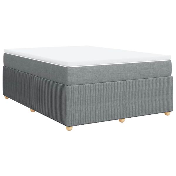 vidaXL Sommier &agrave; lattes de lit avec matelas Gris clair 140x190cm Tissu