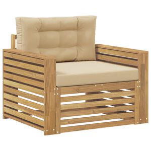 vidaXL Canap&eacute; d&rsquo;ext&eacute;rieur Polyester Blanc et Beige