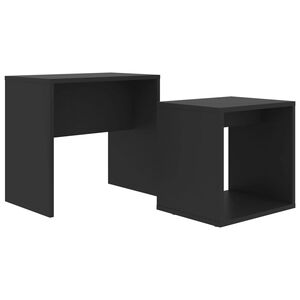 vidaXL Ensemble de table basse Noir 48x30x45 cm Bois d'ing&eacute;nierie